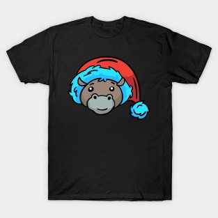 Christmas Jungle Face Hippo T-Shirt